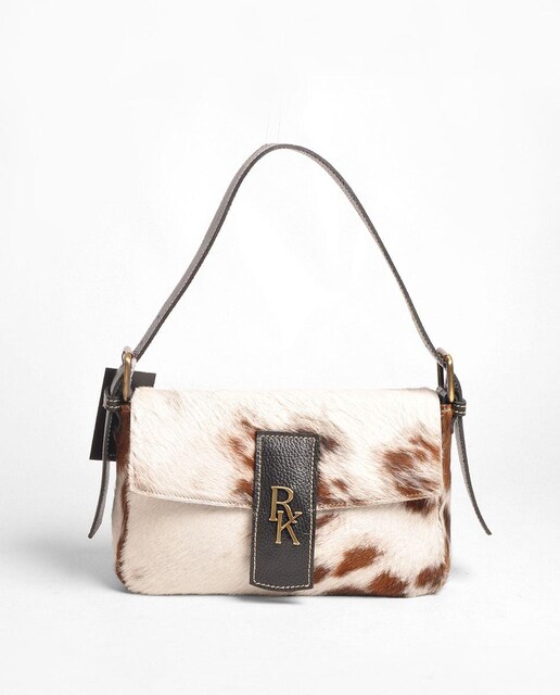 Imagem 0 de Mala Pequena em Pele/Pelo - Preto/Natural