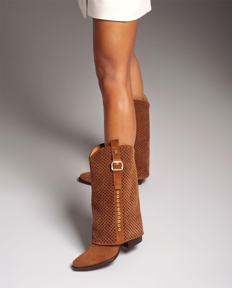 Bota em Camurça Mel Camel-2