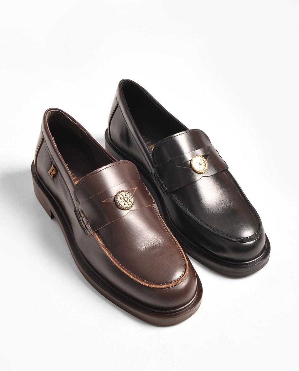 Mocassins em Pele Preto Preto-3