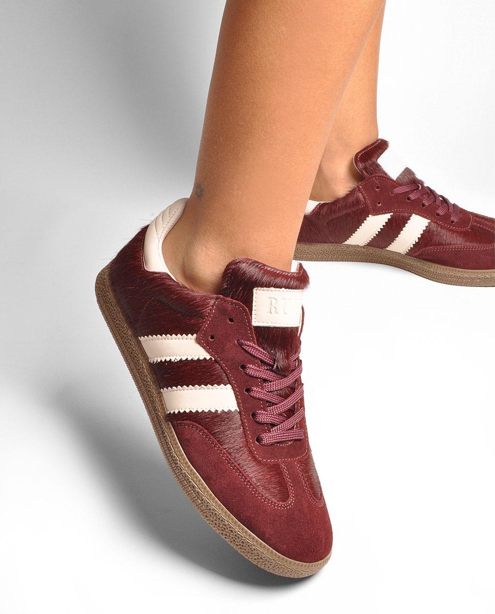 Sapatilha em Pelo Bordeaux com Bege Bordeaux-2