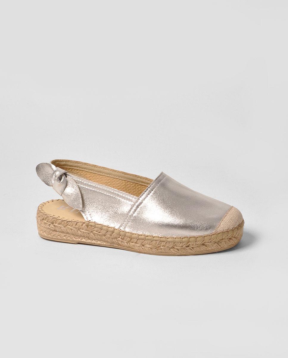 Imagem 0 de Sandália em Pele Laminado Prata