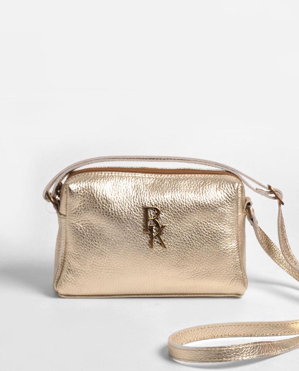 Imagem 0 de Mala Pequena em Pele Laminado Champanhe