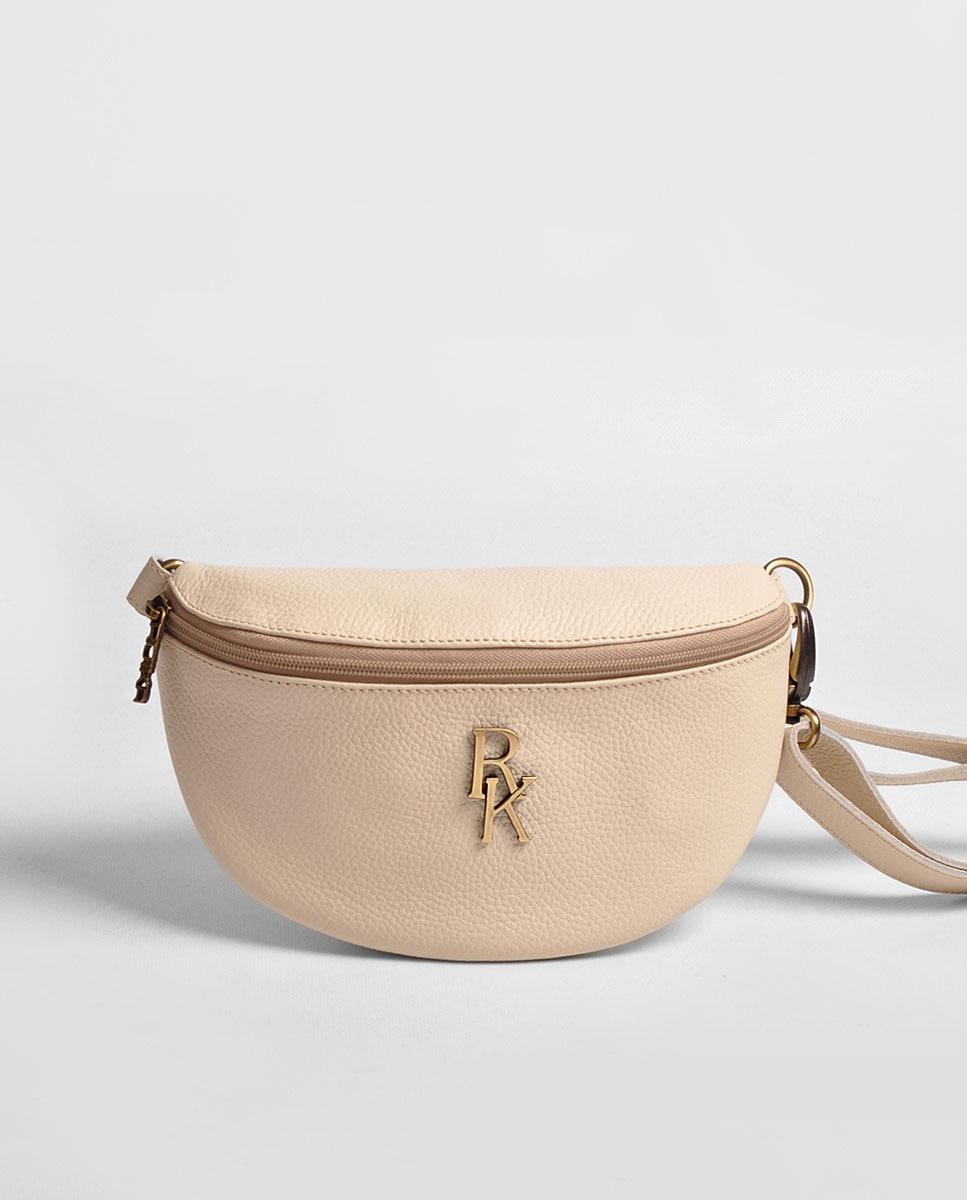 Imagem 0 de Bolsa de Cintura Pequena em Pele Bege