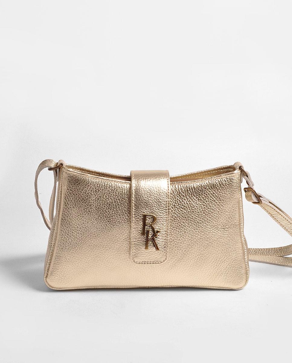 Imagem 0 de Mala Pequena em Pele Laminado Champanhe