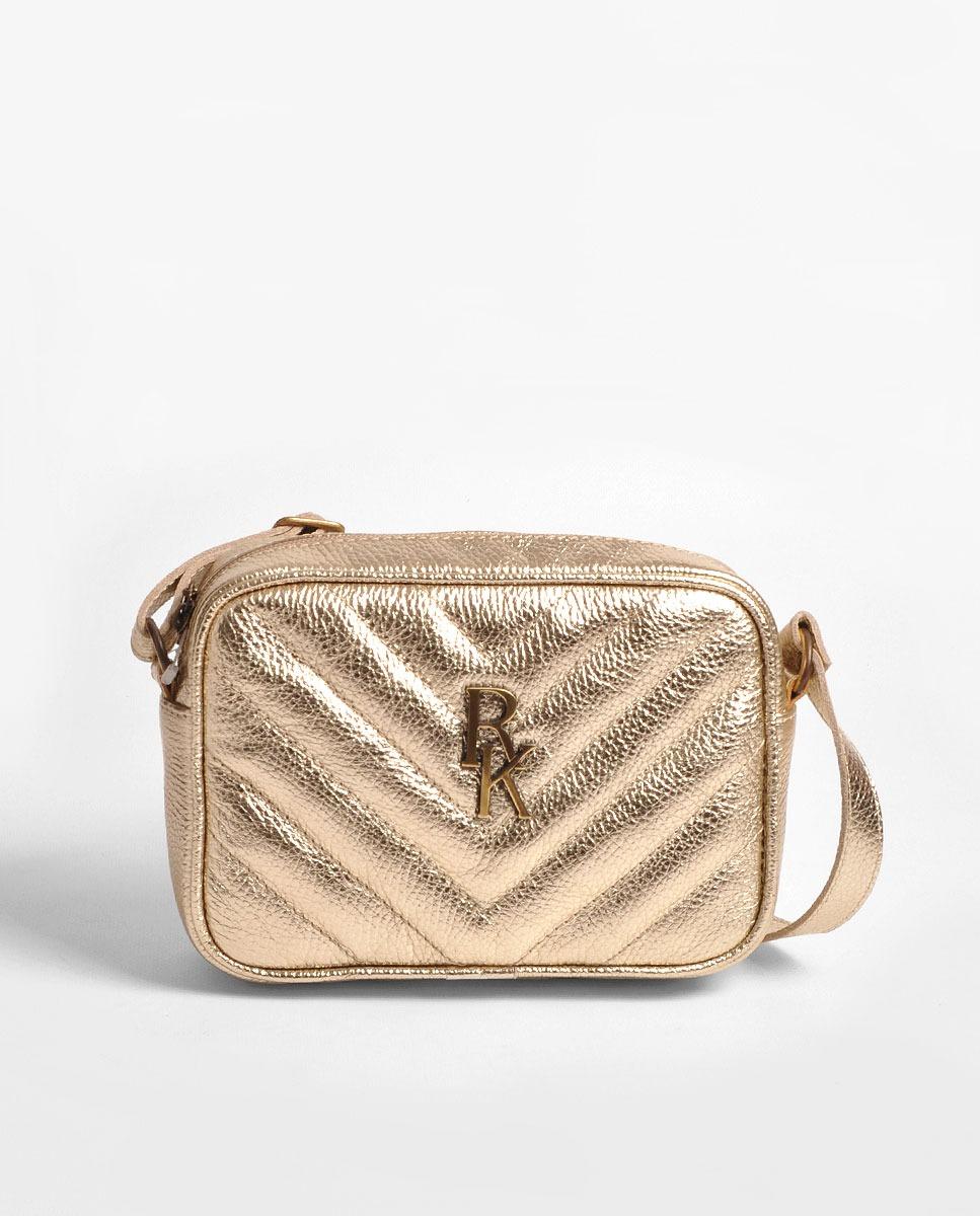 Imagem 0 de Mala Pequena em Pele Laminado Champanhe