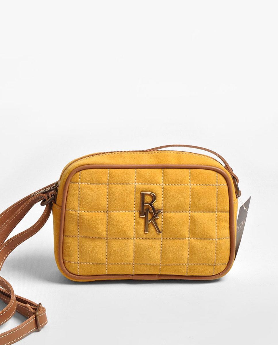 Imagem 0 de Mala Pequena em Suede Amarelo