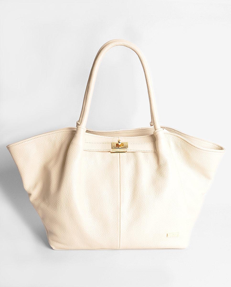 Imagem 0 de Mala Grande em Pele Bege