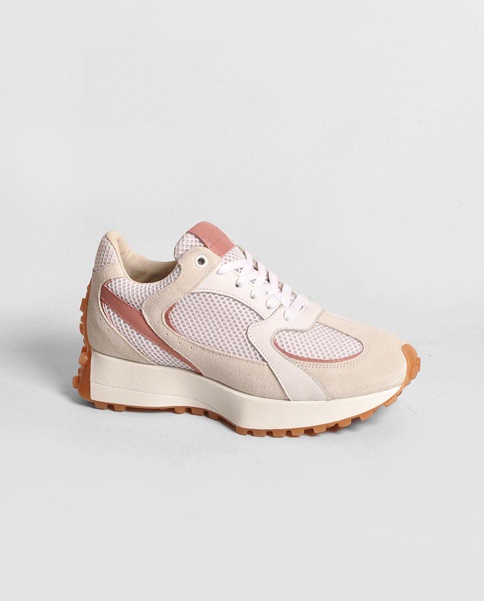 Imagem 0 de Sapatilha em Camurça Branco com Rosa