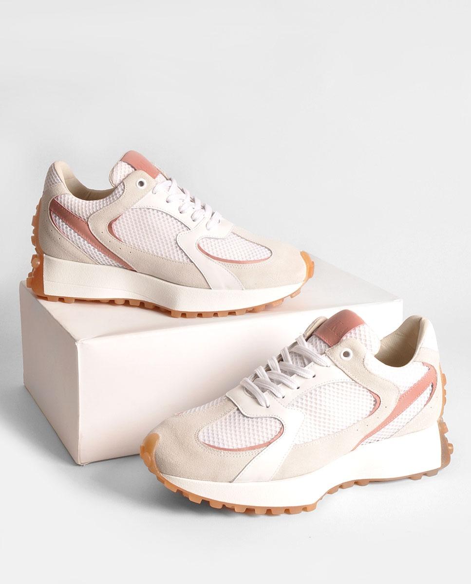 Sapatilha em Camurça Branco com Rosa Branco-2