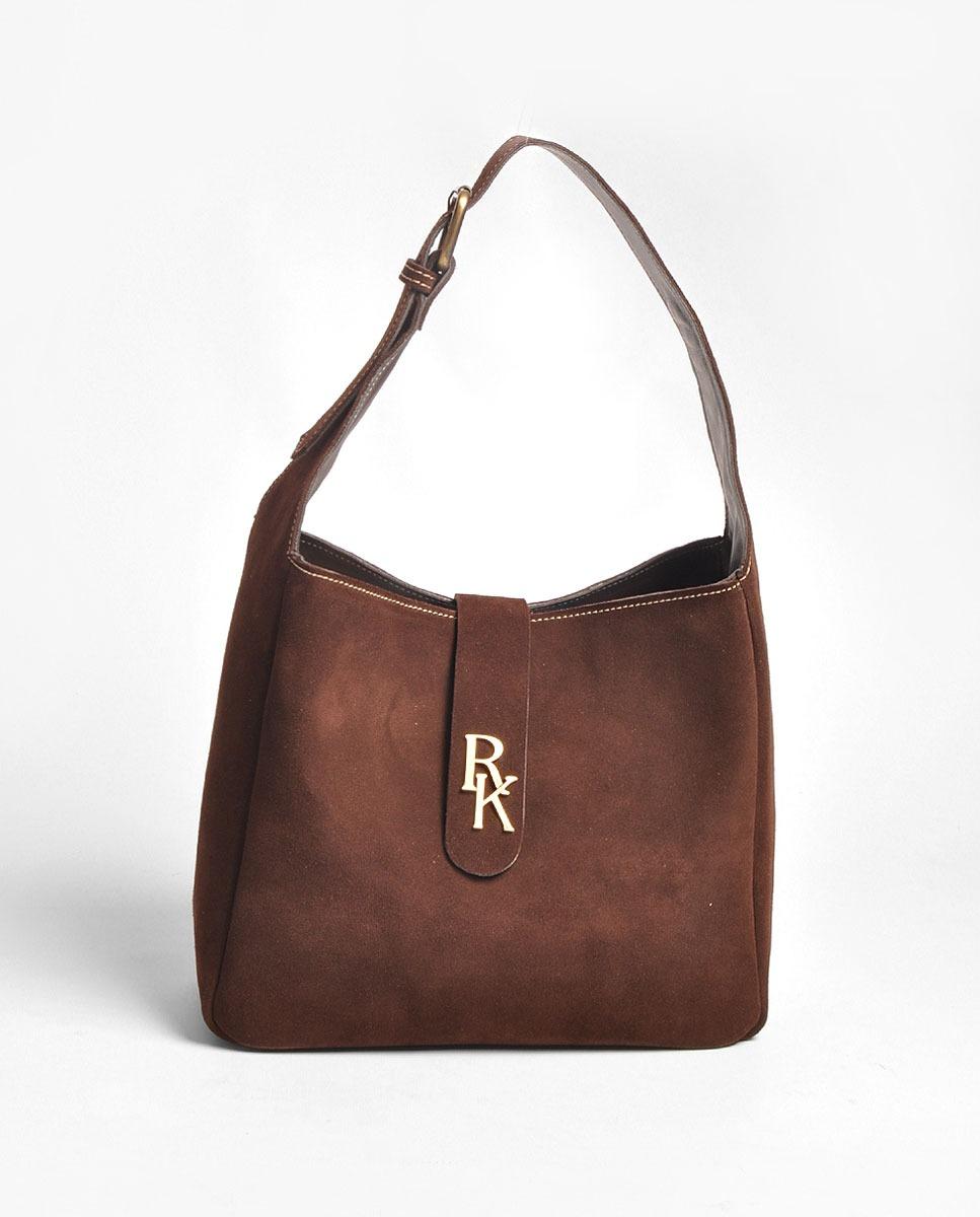 Imagem 0 de Mala Média em Camurça - Castanho