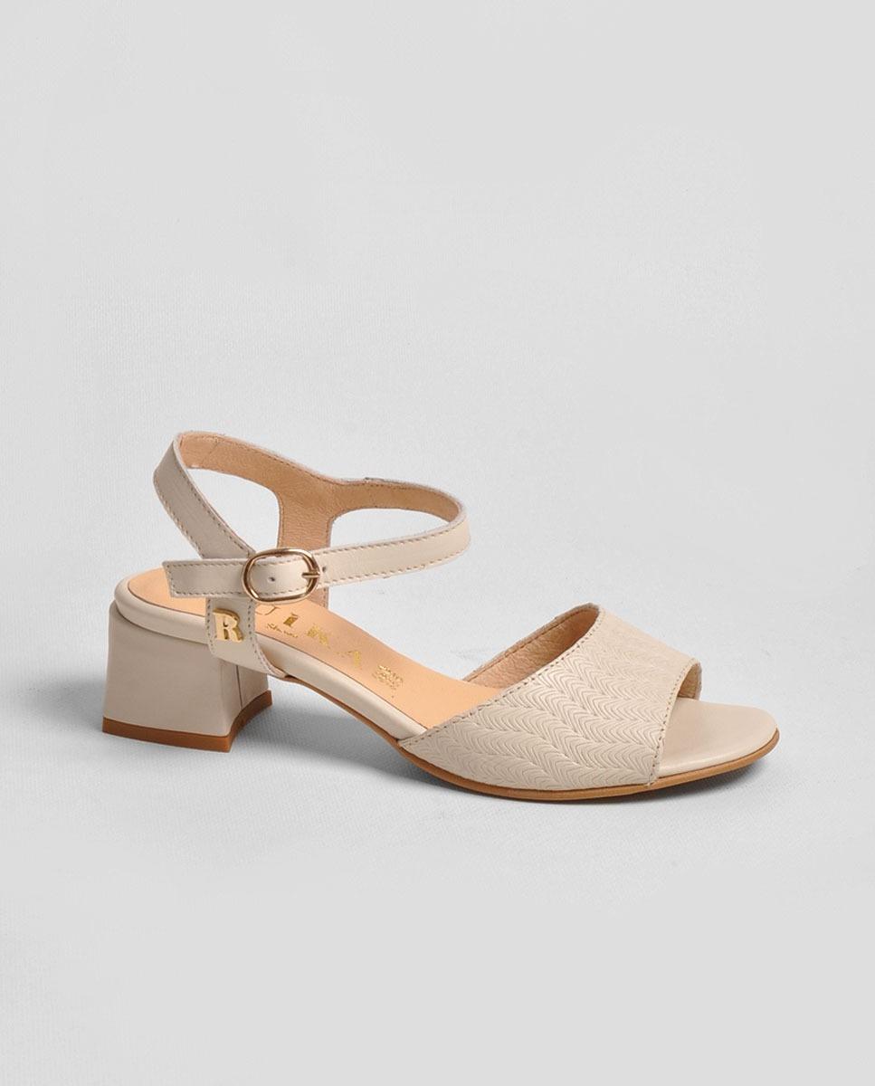 Imagem 0 de Sandália em Pele Bege