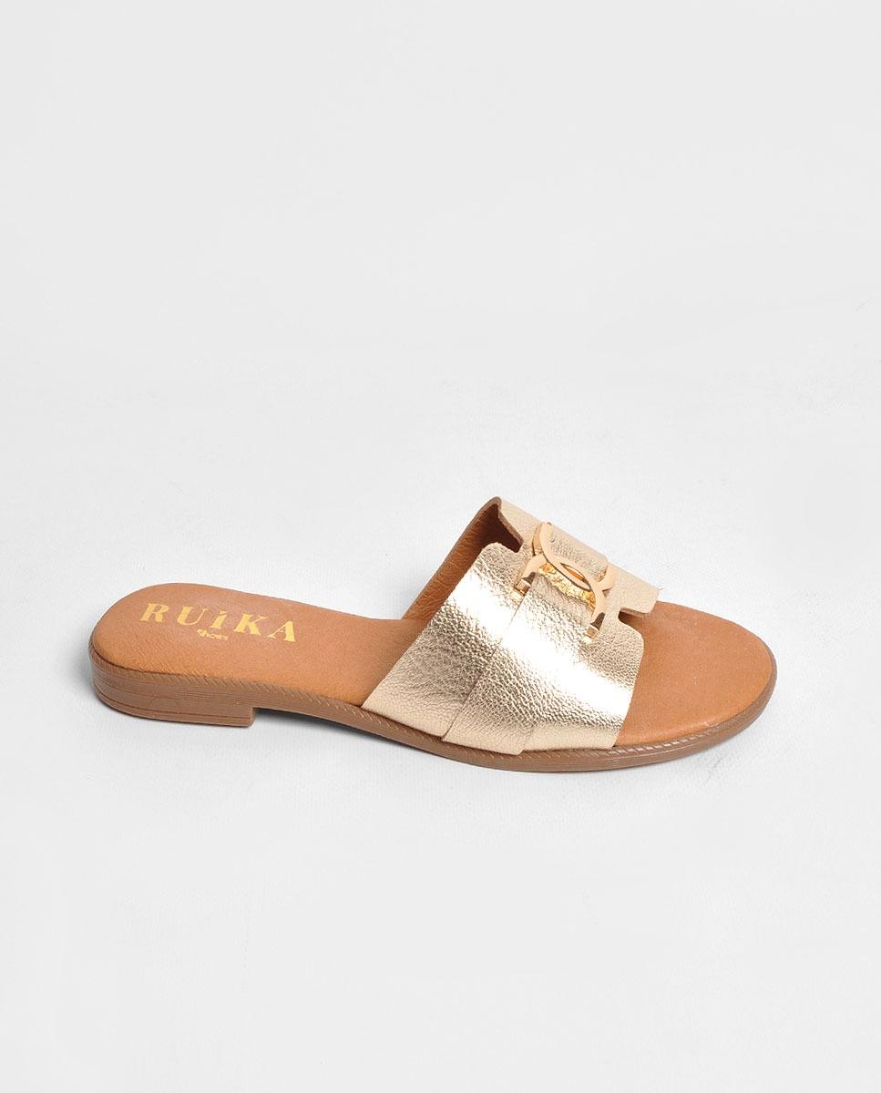 Imagem 0 de Chinelo em Pele Laminado Platino