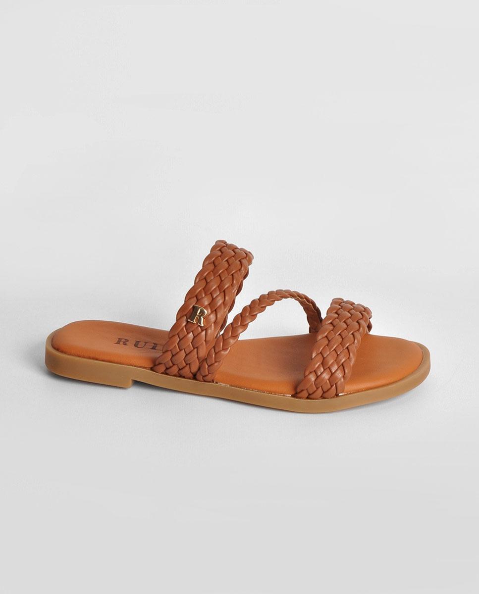Imagem 0 de Chinelo em Pele Castanho