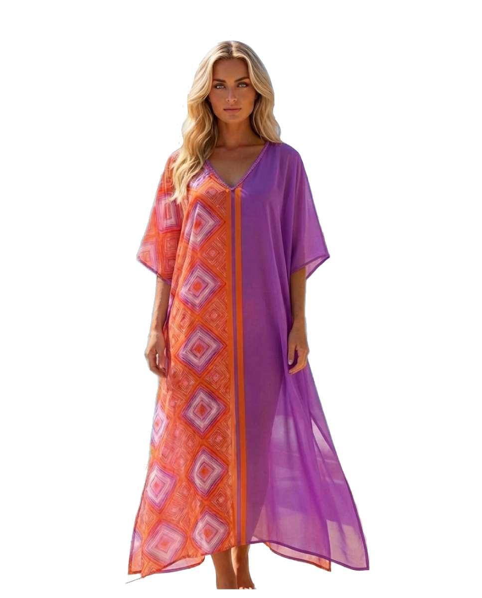 Imagem 0 de Kaftan comprido super suave com um padrão losango exóticos