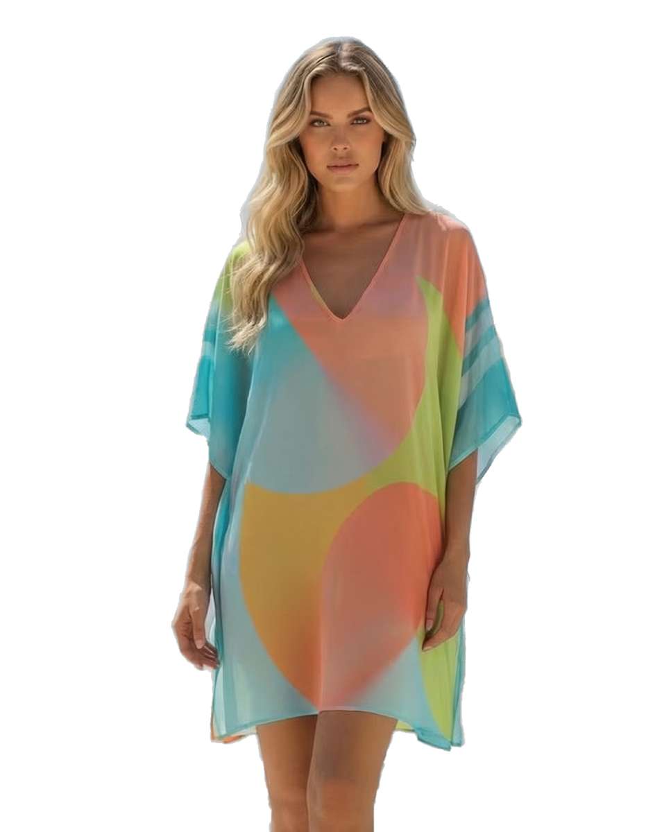 Imagem 0 de Kaftan curto super suave com um padrão abstrato