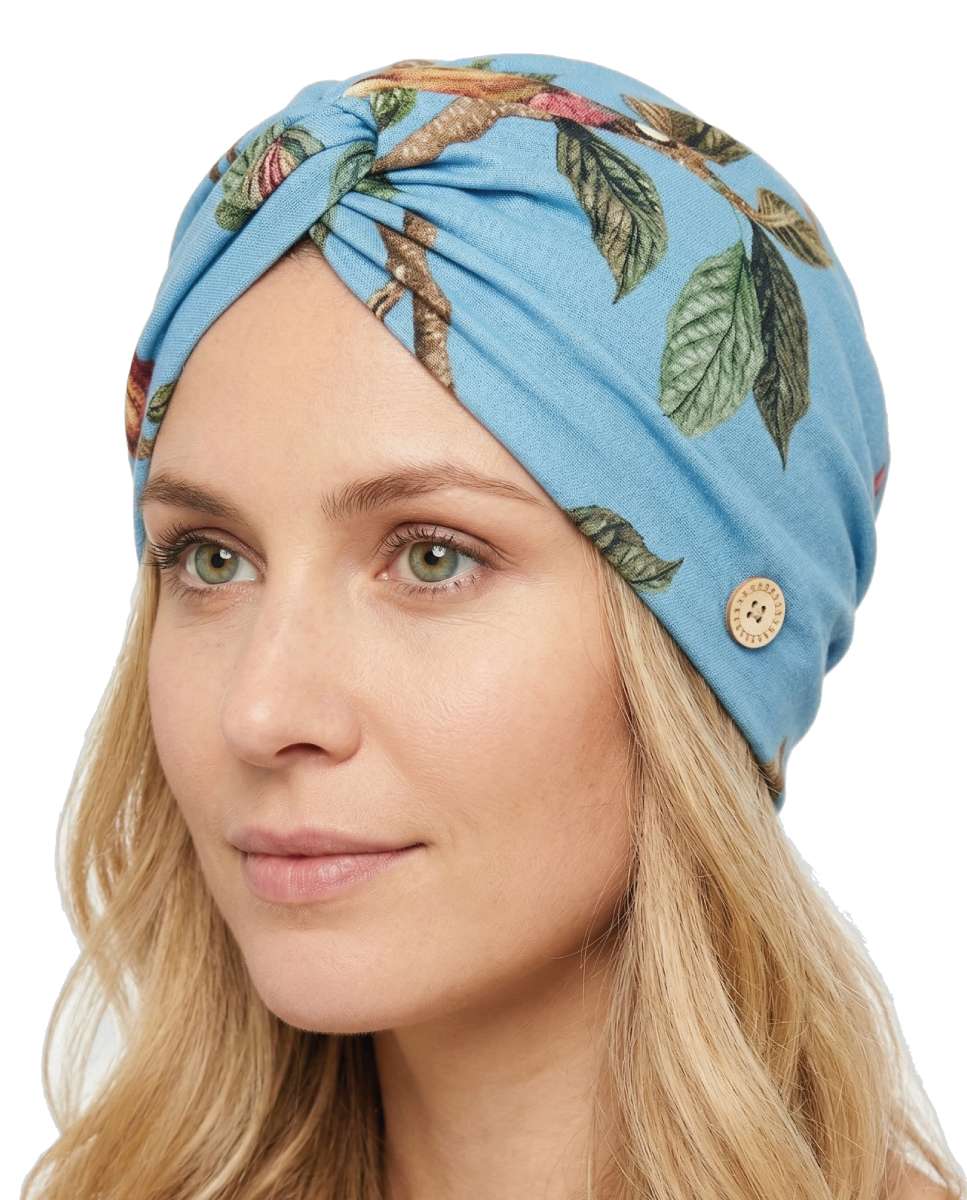 Imagem 0 de Turbante em Malha Folhas e Pássaros
