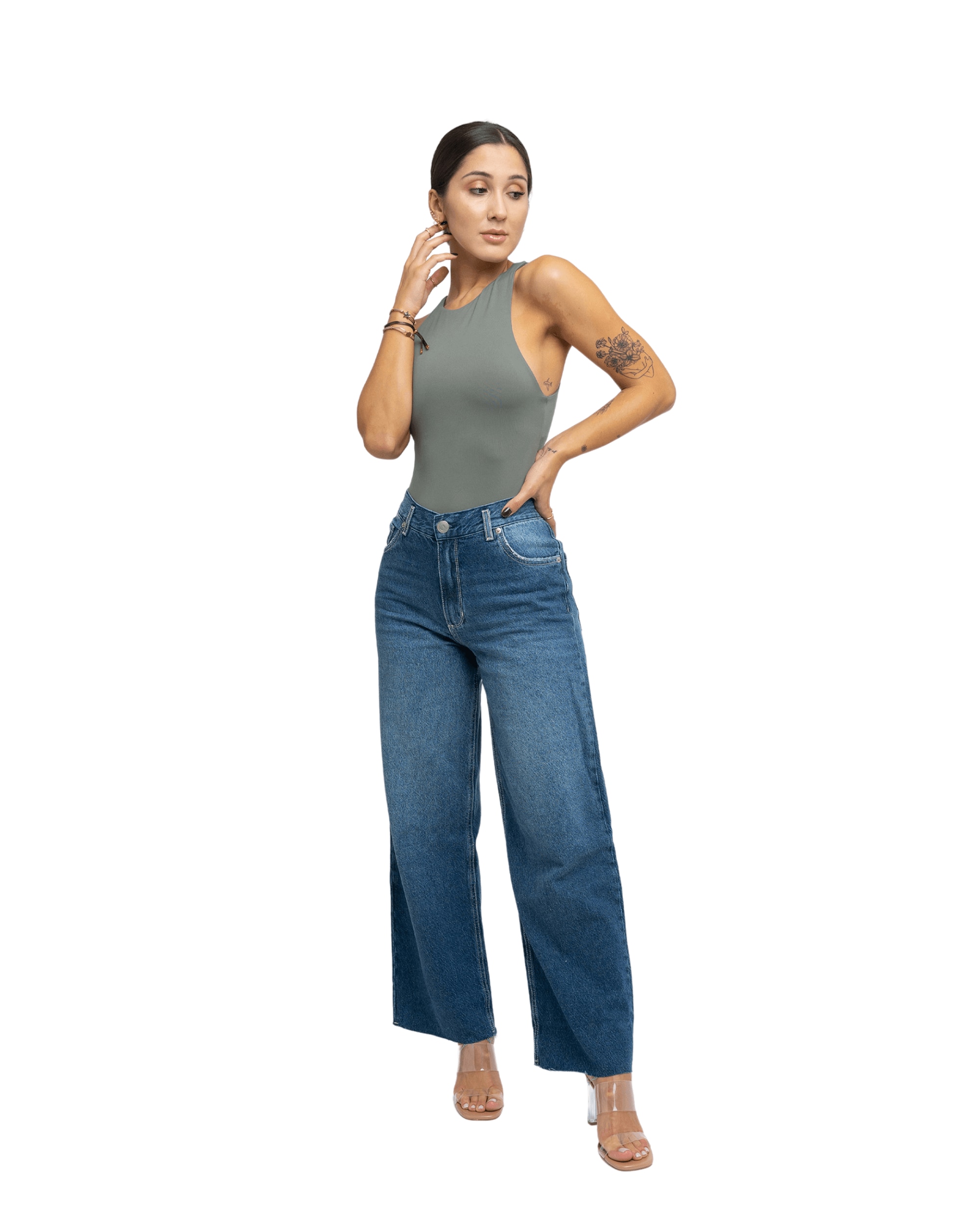 Imagem 0 de Jeans Sustentável Wide Leg com Cintura Subida
