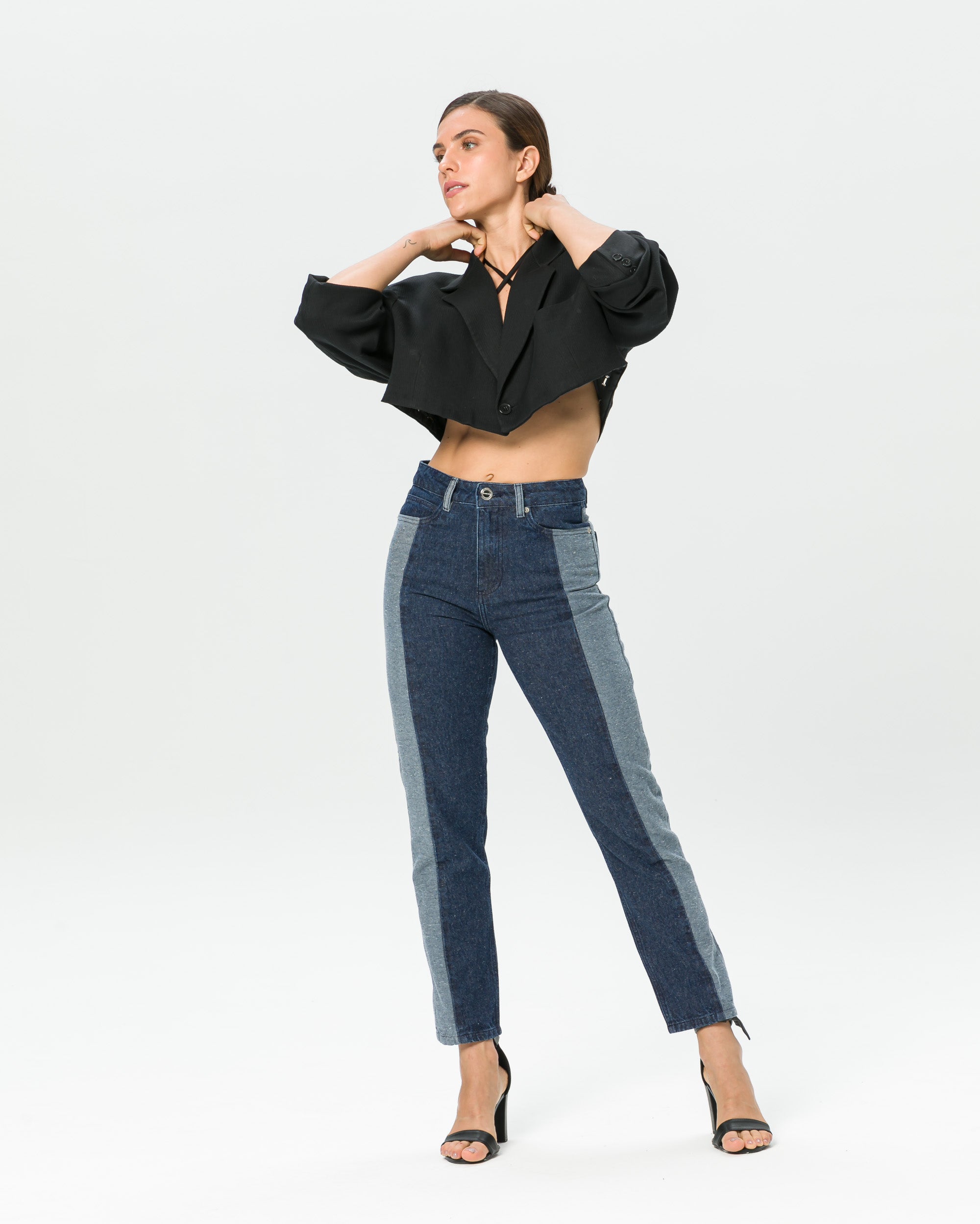 Imagem 0 de Calça de Ganga Sustentável Straight Expression Details 0/01