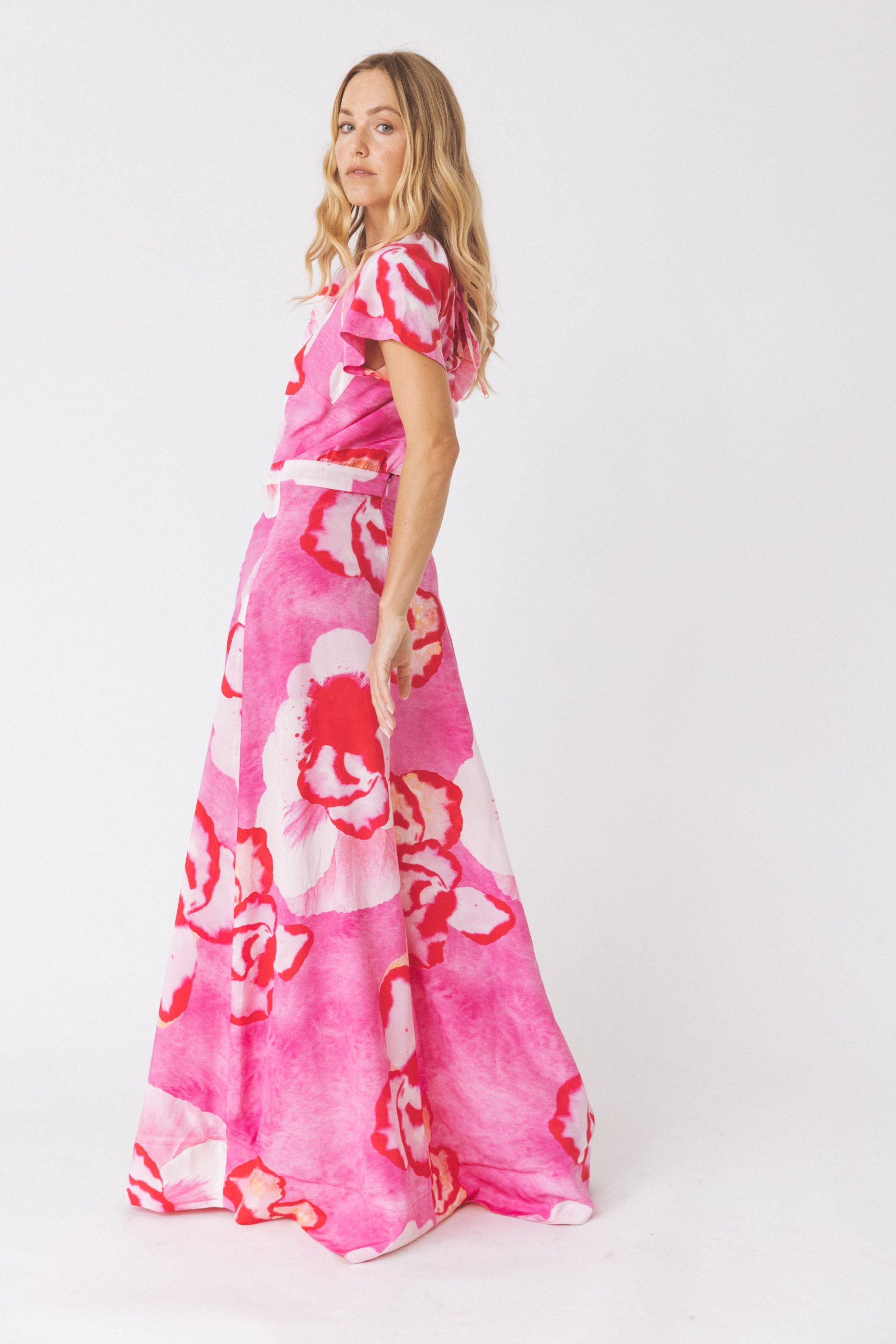 Vestido Maxi em Seda Floral Multicolor-2