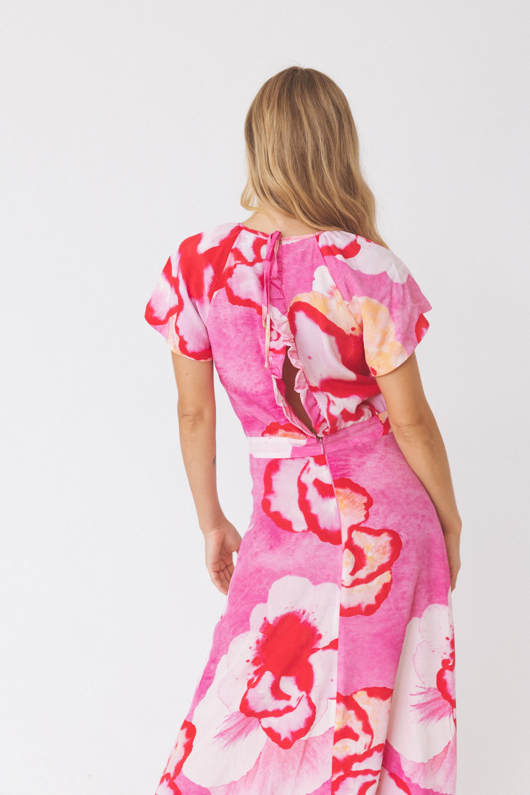 Vestido Maxi em Seda Floral Multicolor-4