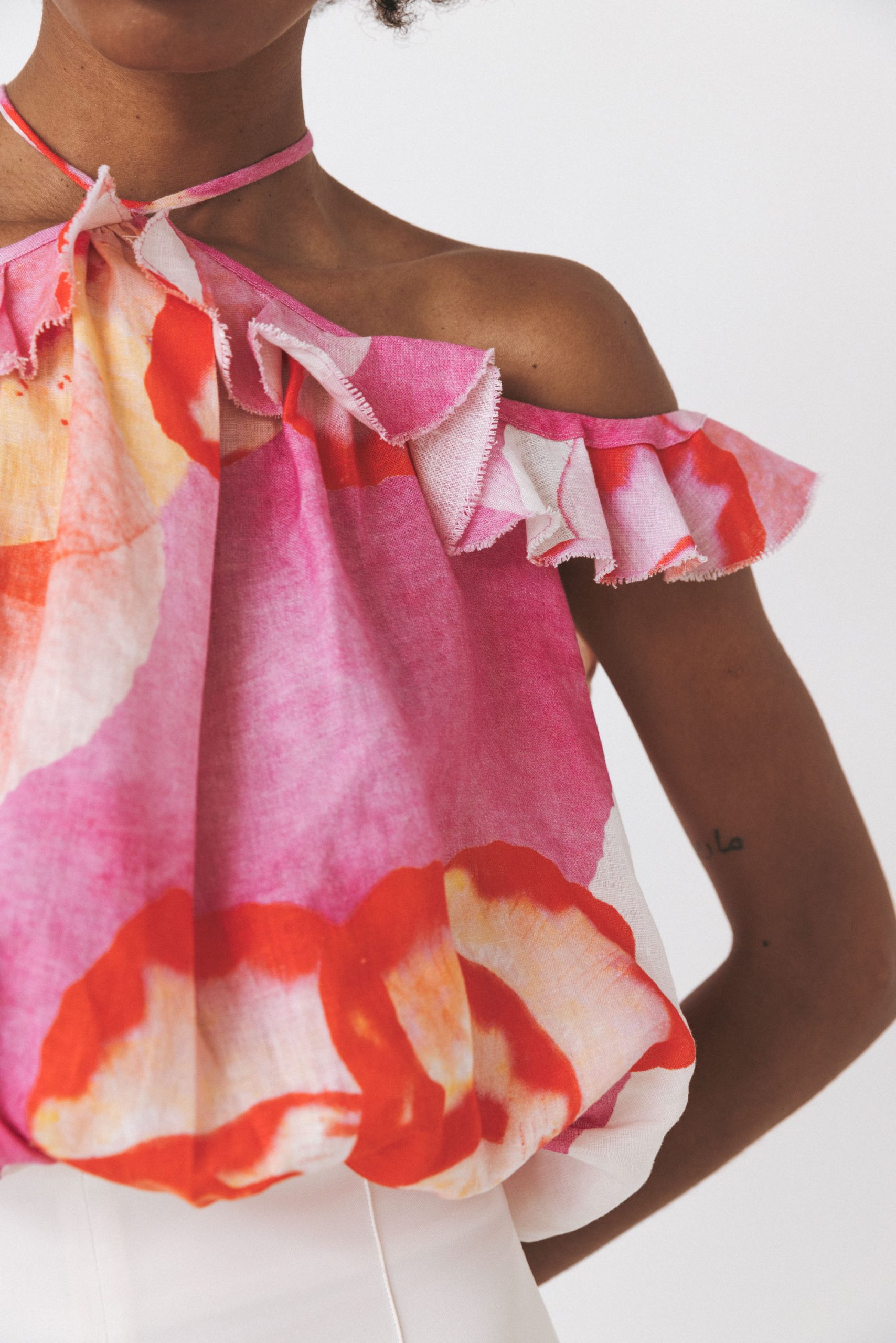 Blusa Linho sem Ombros Multicolor-3