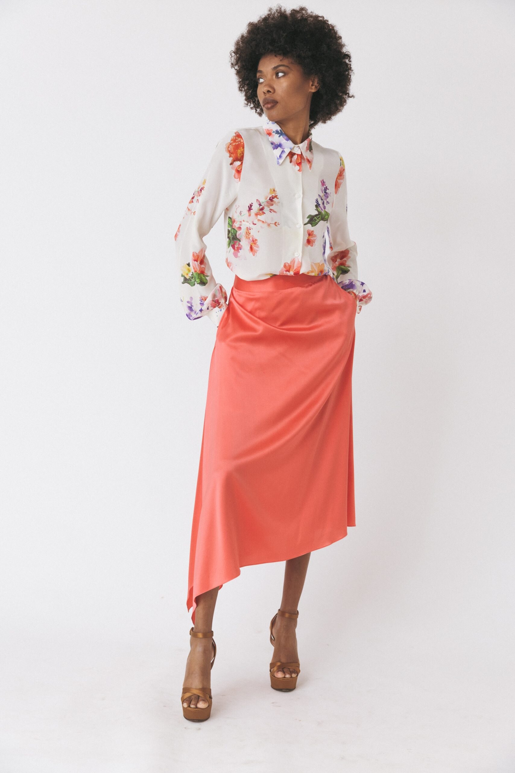 Camisa Seda Floral Multicolor-2
