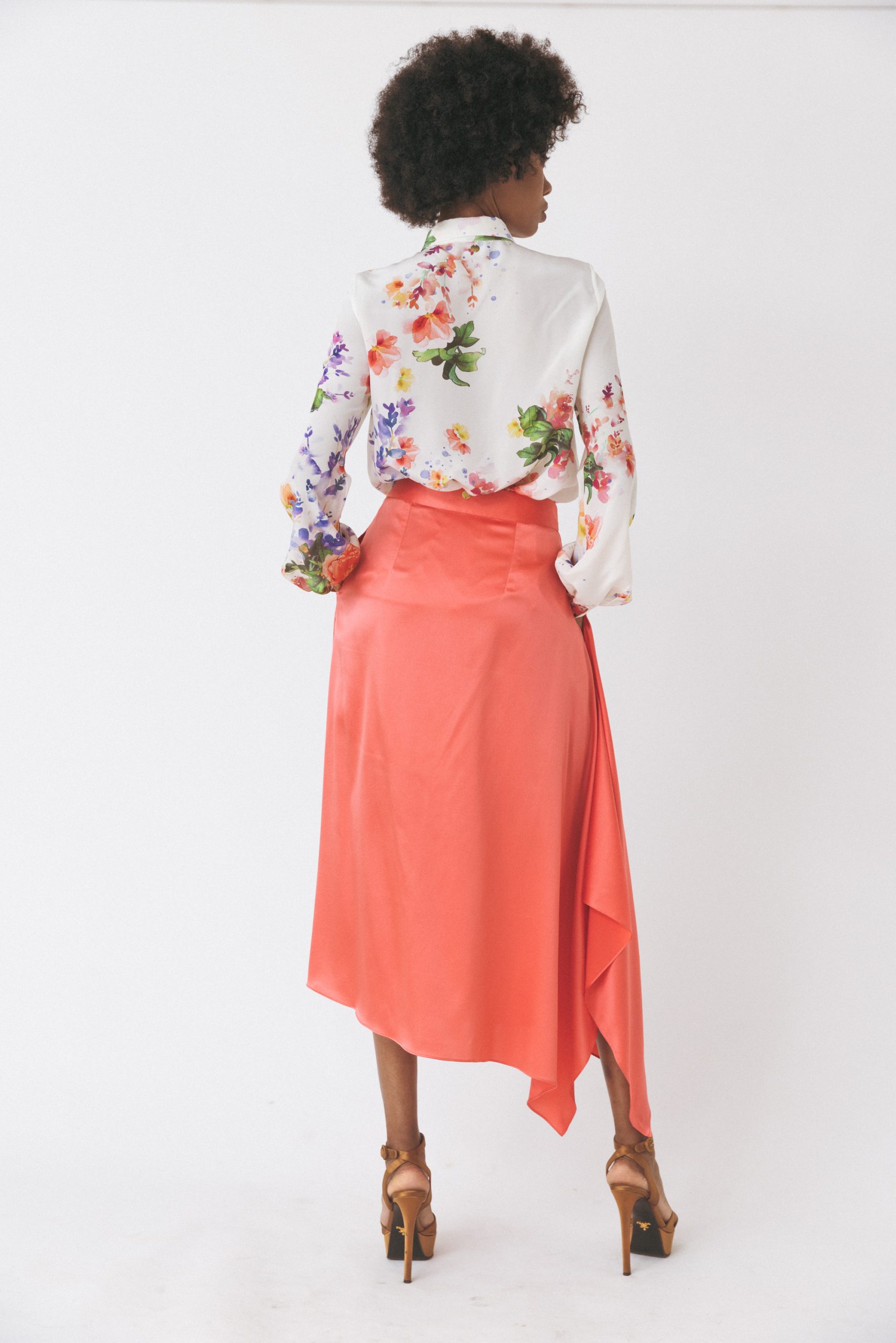 Camisa Seda Floral Multicolor-3