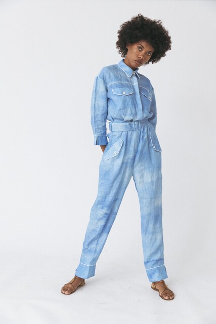 Imagem 0 de Jumpsuit em Linho Estampado