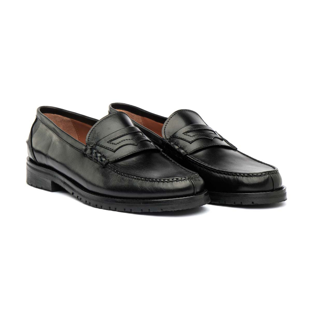 Sapato loafer de homem em pele preto Preto-2