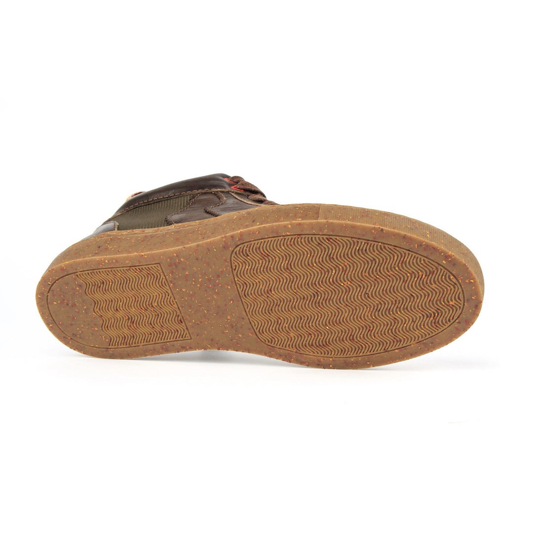Sapatilhas hightop "Unisexo" em pele de curtimenta vegetal castanhas Amarelo-4