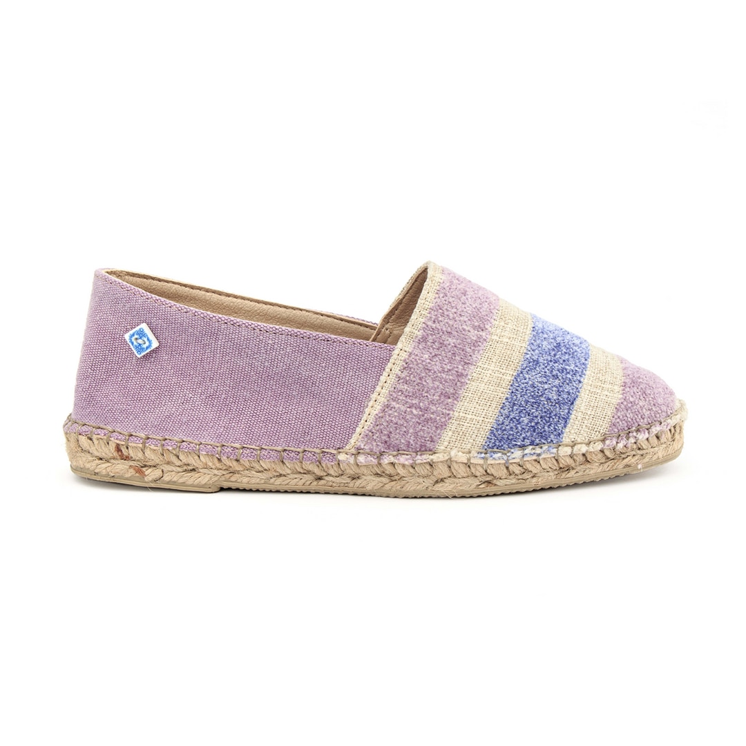 Alpercatas vegan de senhora em cânhamo lilás Azul-1