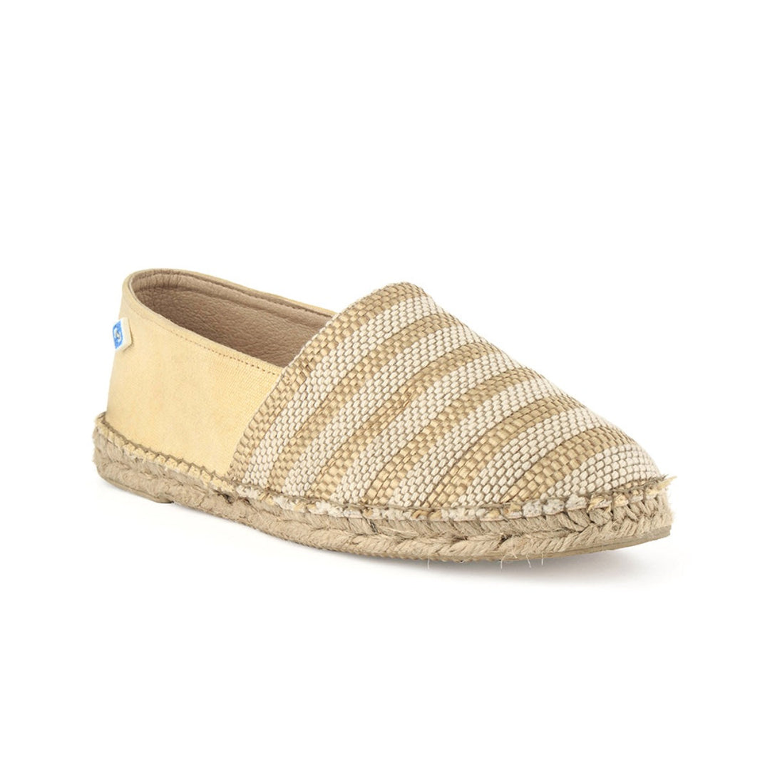 Alpercatas vegan amarelas de senhora com padrão listrado Amarelo-2