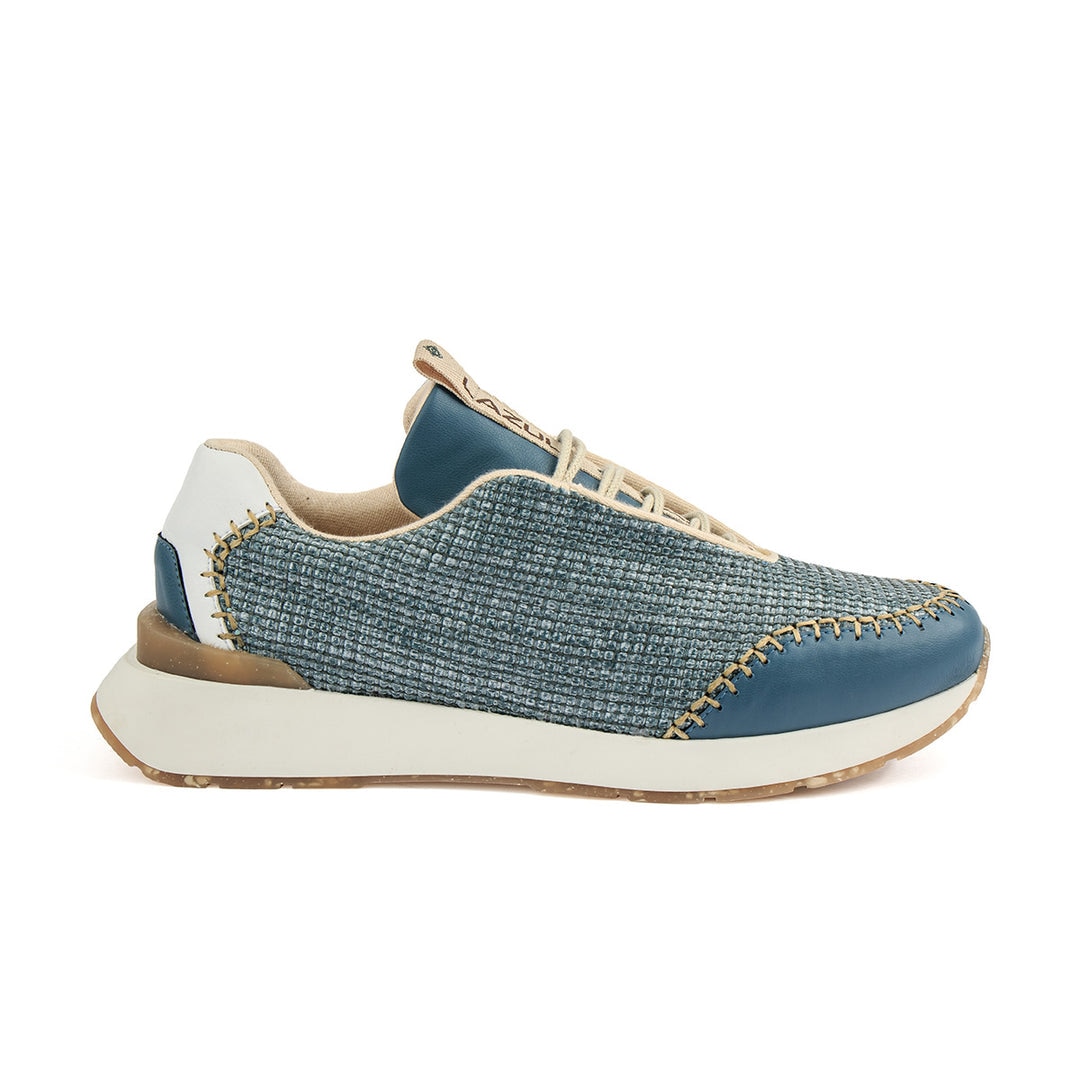 Sapatilhas vegan de senhora azuis com atacadores Azul-1