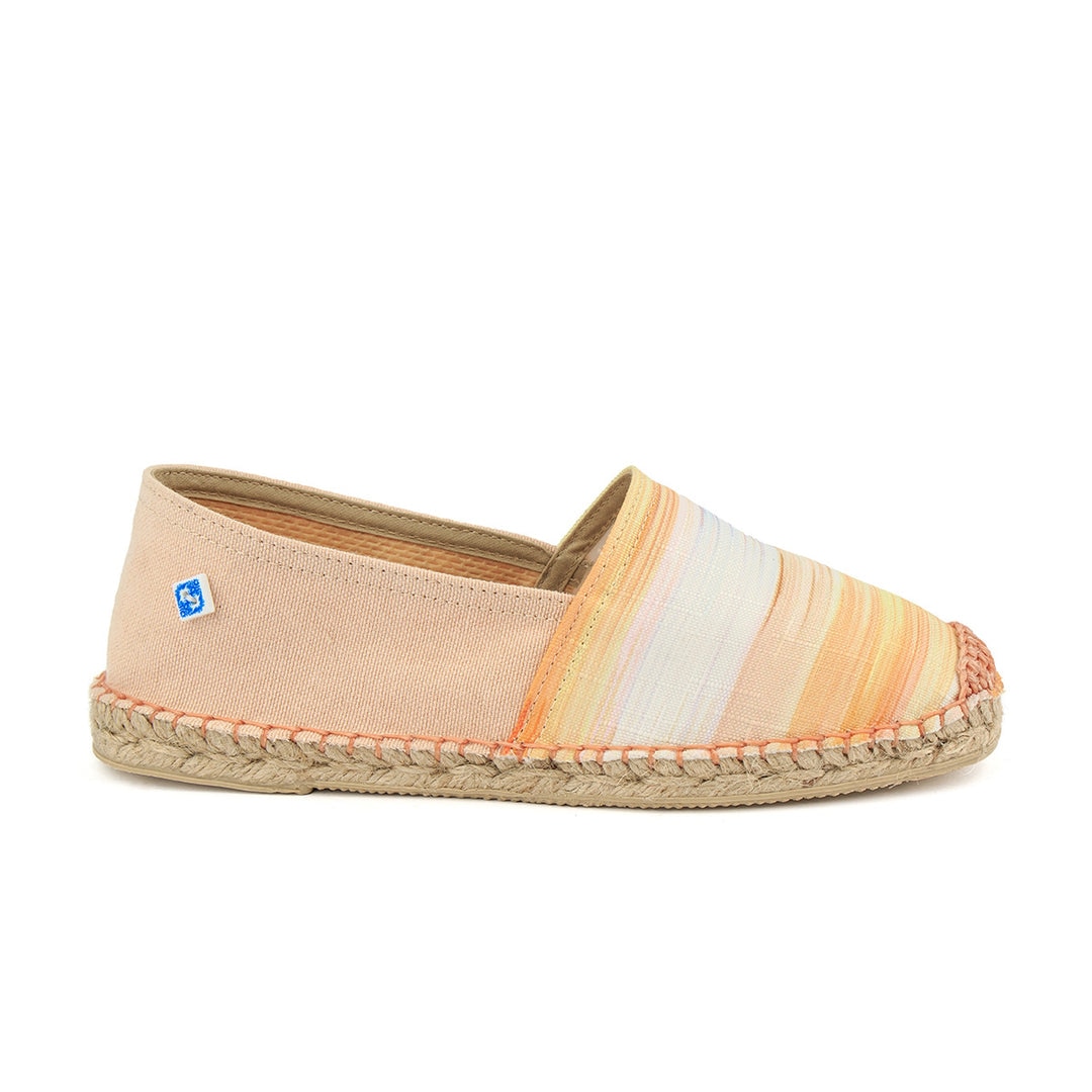 Alpercatas vegan de senhora laranjas com padrão frontal gradiente Laranja-1