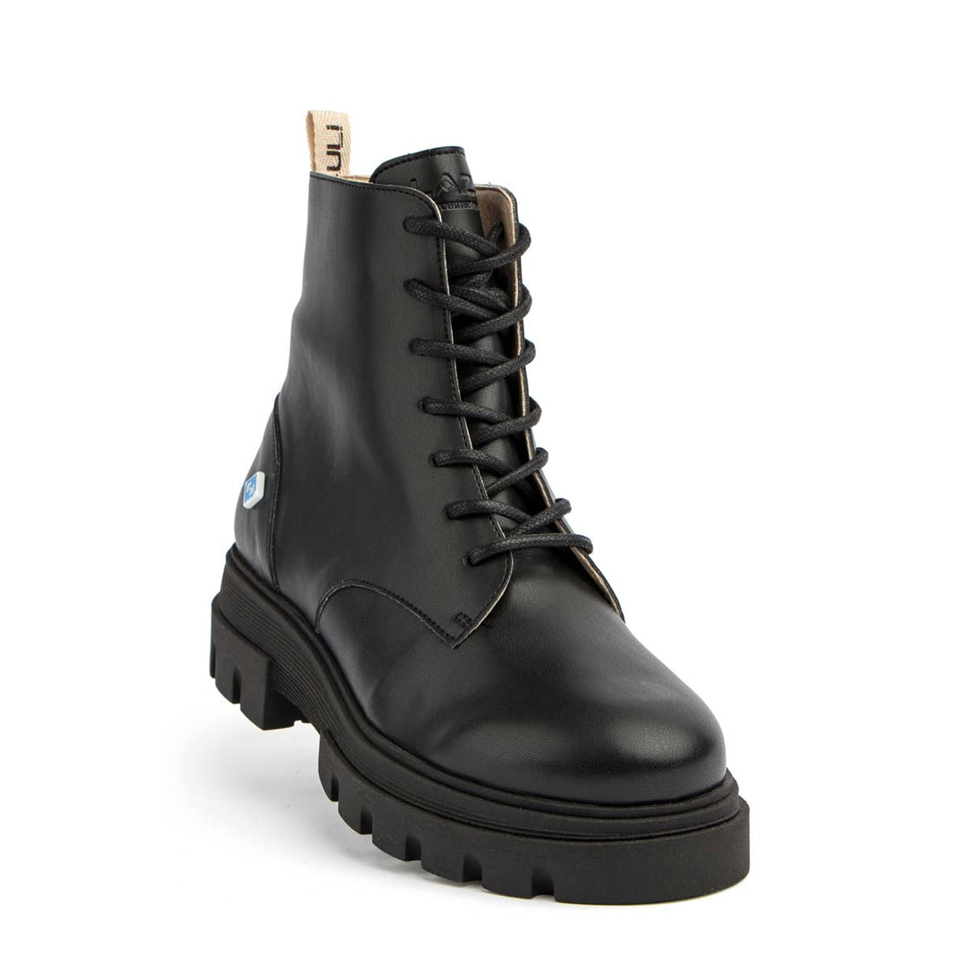Botins de senhora vegan pretos estilo militar Preto-2