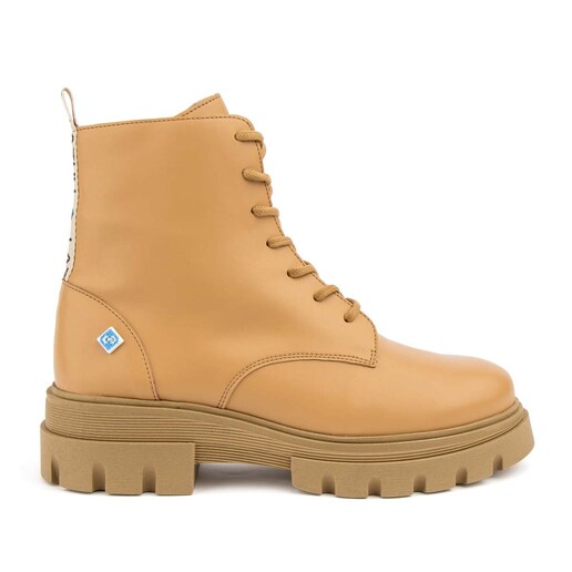 Imagem 0 de Botins de senhora vegan camel estilo militar