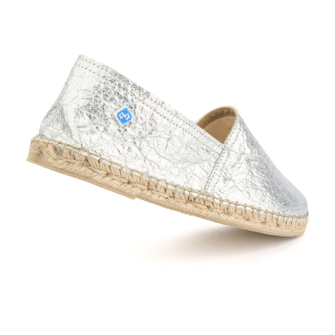 Espadrille vegan prateado de senhora feita com piñatex Prateado-3