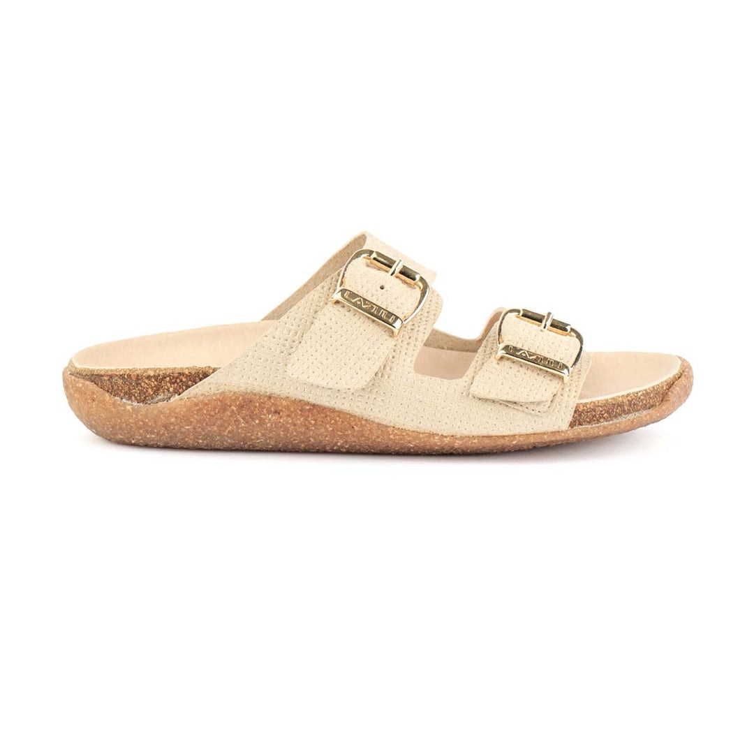 Sandália vegan bege de senhora com plantar de cortiça Bege-1