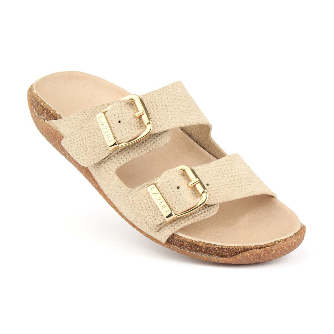 Sandália vegan bege de senhora com plantar de cortiça Bege-2