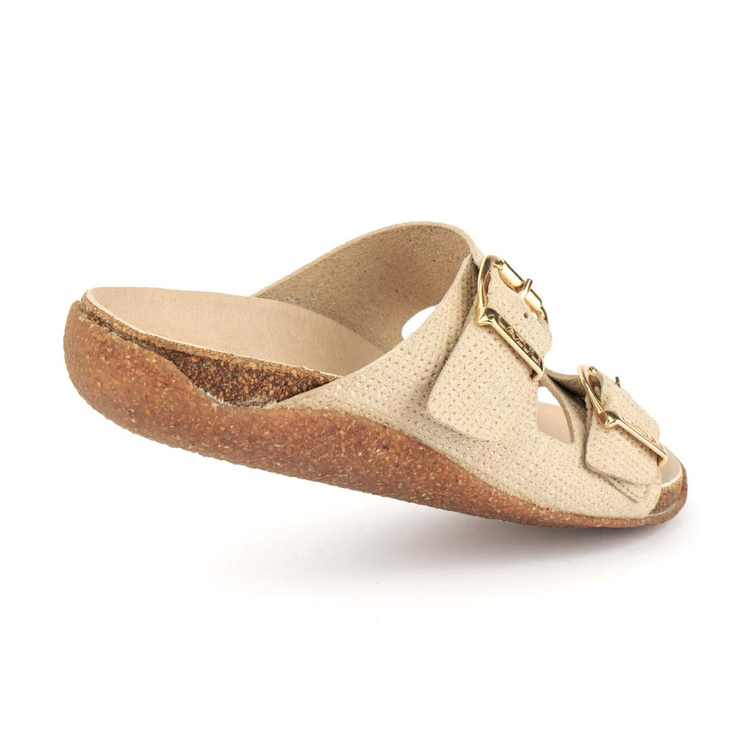 Sandália vegan bege de senhora com plantar de cortiça Bege-3