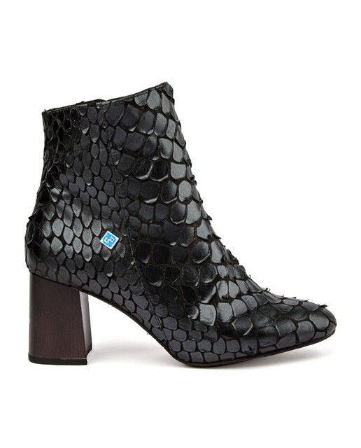 Imagem 0 de Botins Vegan com Efeito Escamado - Preto