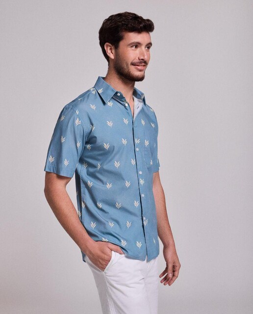 Imagem 0 de Camisa Clássica com Estampado 100% Algodão