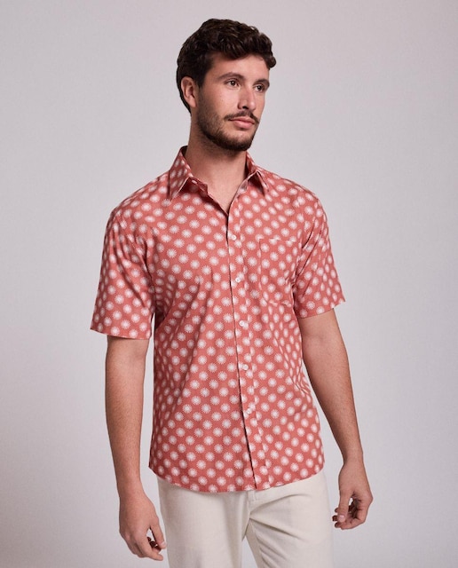 Imagem 0 de Camisa Clássica com Estampado 100% Algodão