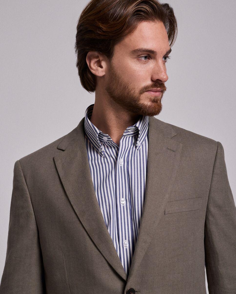 Blazer Regular com Bolsos Frontais e Fecho com Dois Botões Cinzento-3