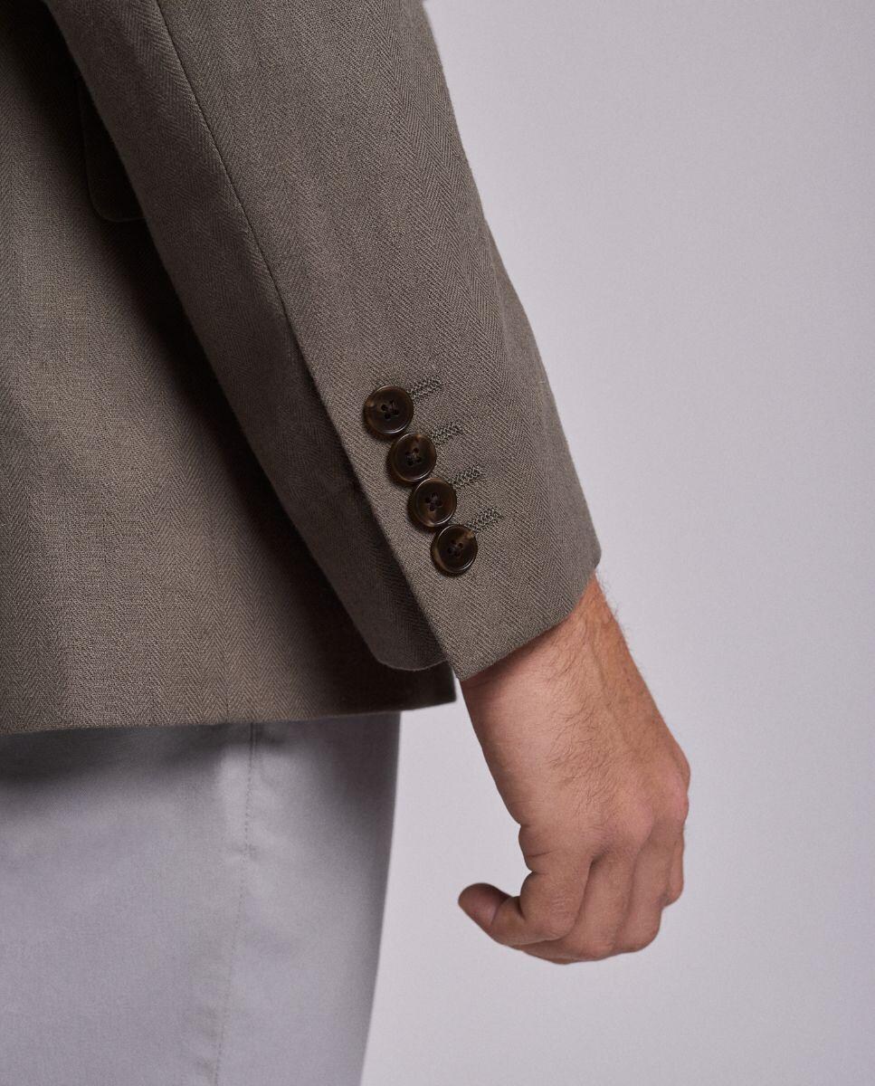 Blazer Regular com Bolsos Frontais e Fecho com Dois Botões Cinzento-4
