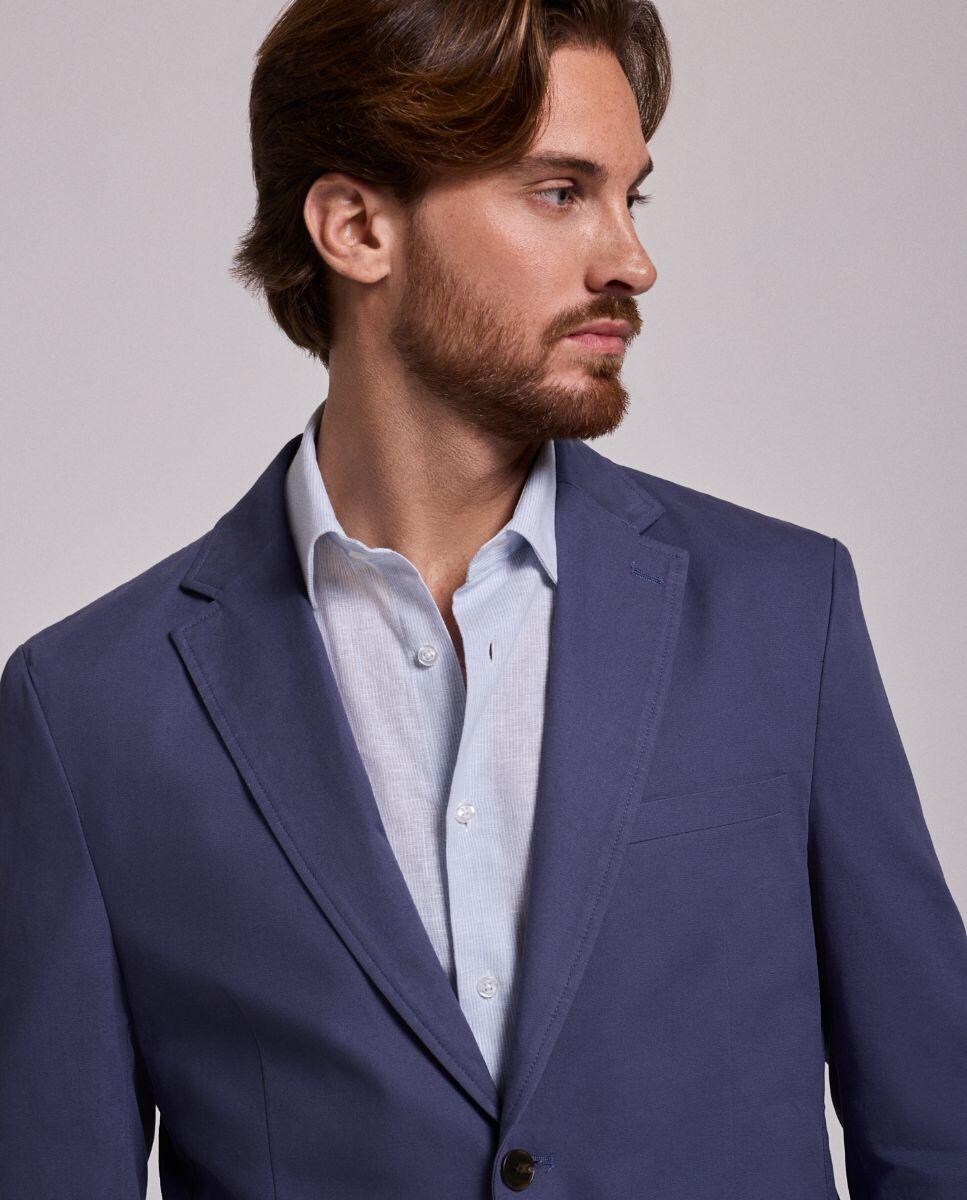Blazer Regular com Bolsos Frontais e Fecho com Dois Botões Azul-marinho-3