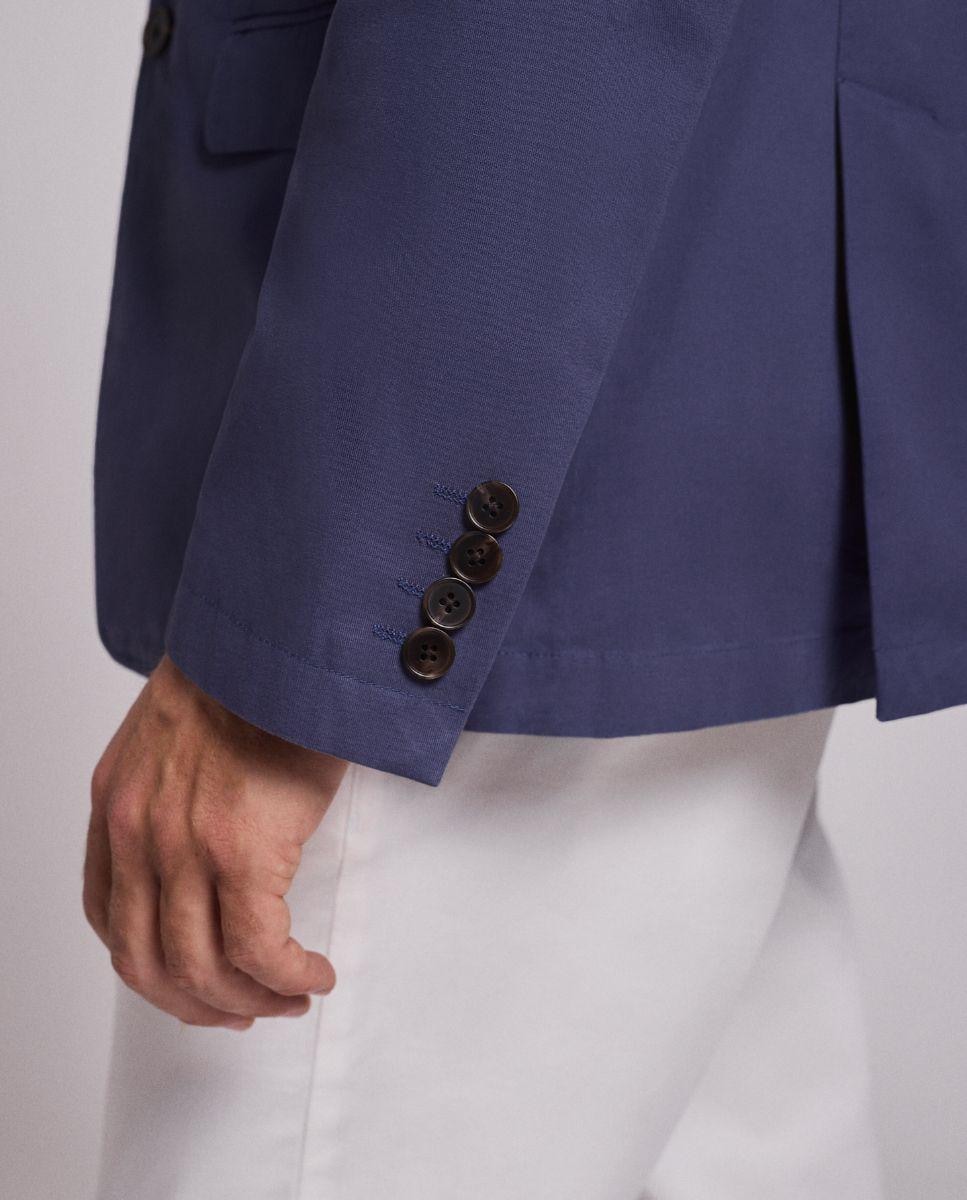 Blazer Regular com Bolsos Frontais e Fecho com Dois Botões Azul-marinho-4