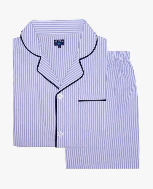 Imagem 0 de Pijama de Duas Peças com T-shirt e Calções às Riscas