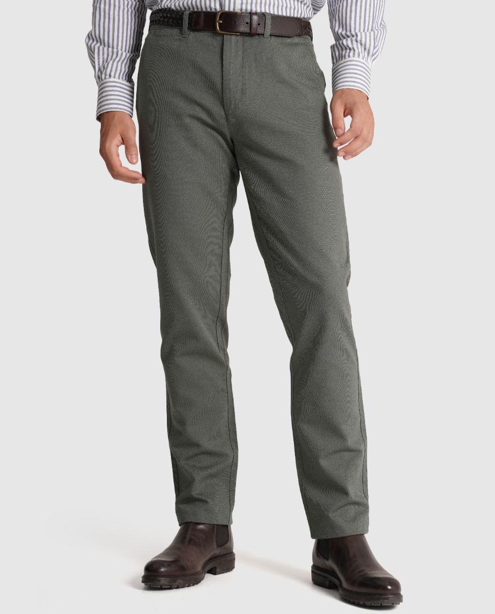 Imagem 0 de Calças Chino de Corte Regular em Verde-militar