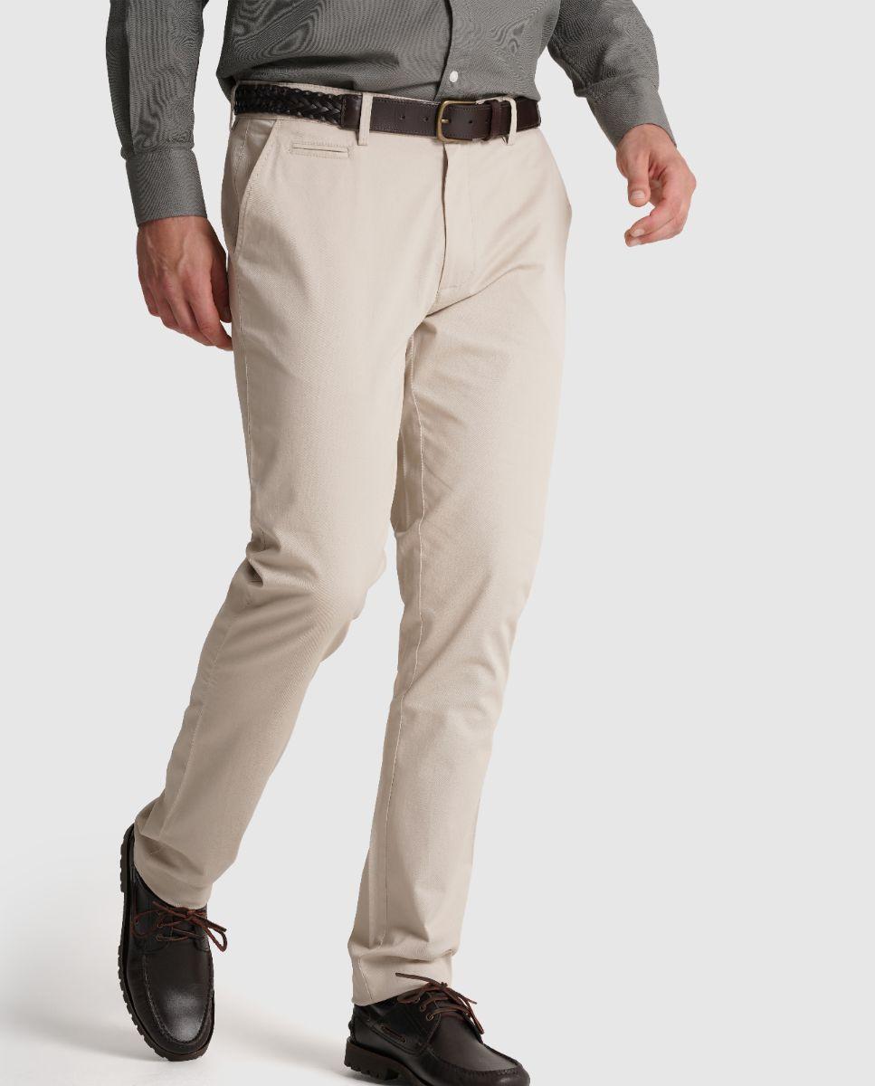 Imagem 0 de Calças Chino de Corte Slim em Creme